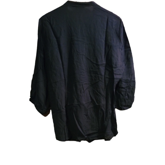 Spense Women's Black Lace 3/4 Sleeve Viscose Top Plus Sz 1X - Picture 2 of 6